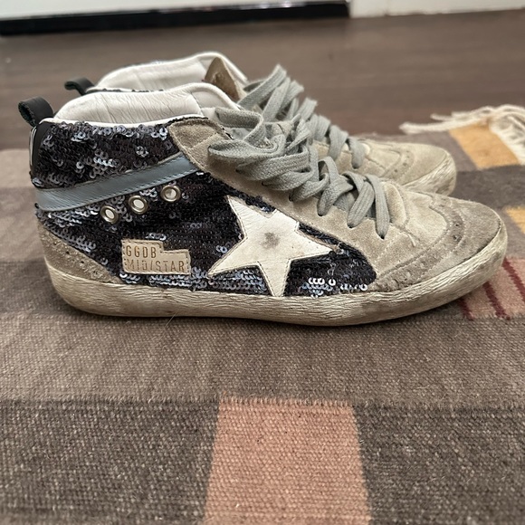 Golden Goose Mid Star Glitter Sneakers — Size 37 / US 7 - Picture 6 of 7